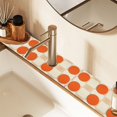 thumbnail image 2 of Yayeee Faucet Mat for Kitchen Sink 30" Diatomite Long Splash Guard Pad, Orange Geometric Circles, 2 Pack, 2 of 7
