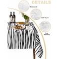 thumbnail image 2 of Black White Lines Table Cloth, Waterproof Tablecloth for Square Tables, Retro Stripes Texture Minimalist Art Reusable Washable Fabric Table Cover for Restaurant Kitchen Dining Tables 60"x60", 2 of 9