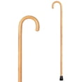 thumbnail image 1 of Bastón de madera Carex, mango redondo con acabado en fresno natural y punta de goma, estilo tradicional para hombres y mujeres, 91 cm de alto, 22 cm de diámetro. Acabado en fresno natural., 1 of 5
