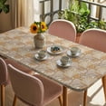 thumbnail image 3 of Orange Shell Coastal Table Cloths for 6 Foot Rectangle Tables, Vintage Ocean Starfish Seaside Patio Waterproof Elastic Fitted Tablecloths, Washable Rectangular Table Cover for Camping, 3 of 8