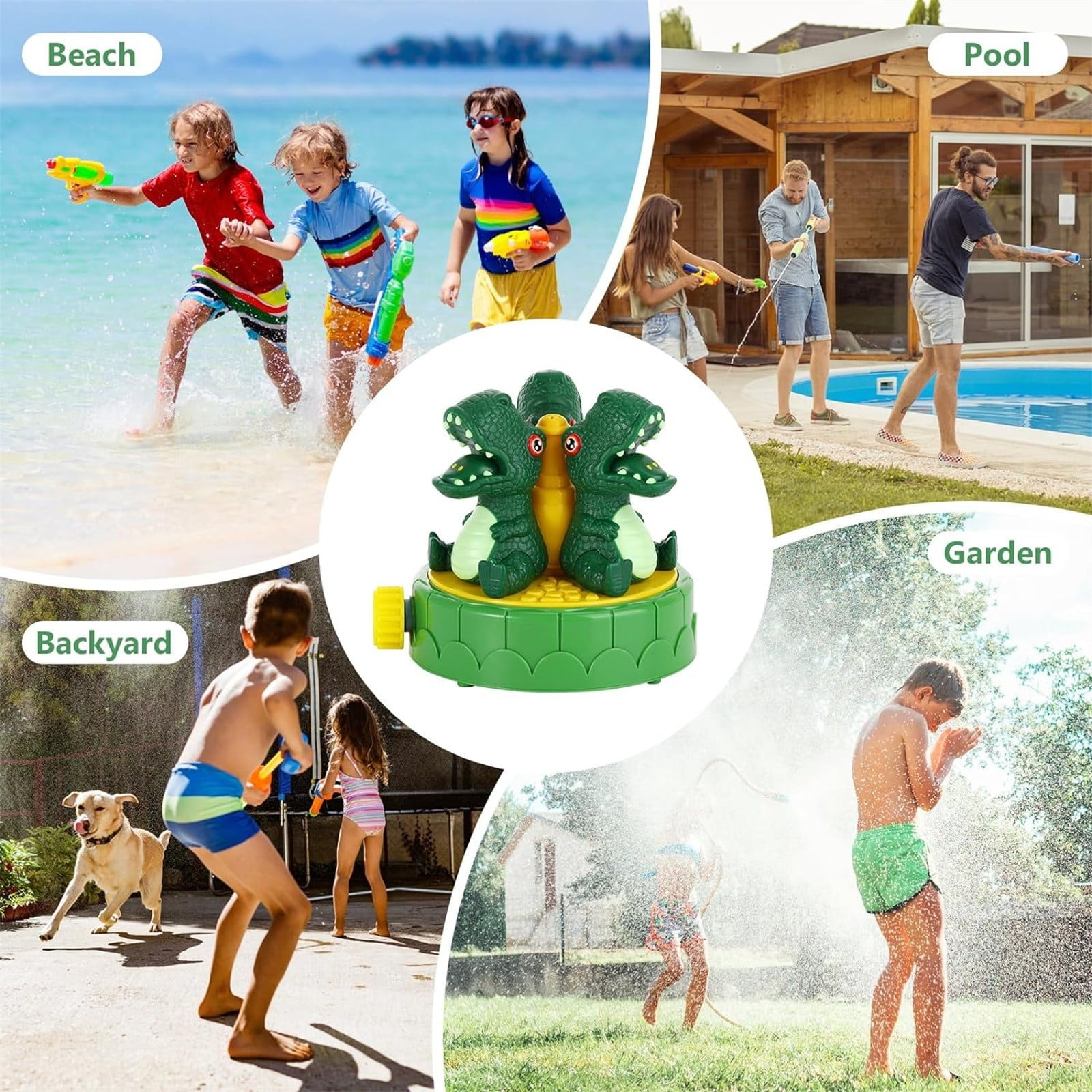 Cute Dinosaur Water Sprinkler Toy for Kids, Outdoor Summer Garden Lawn Spray Water Toy, Fun Water Play Toys for Backyard Pool Game Activities Boys Girls