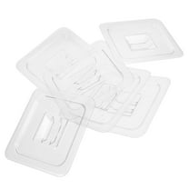 GAXIRE 6Pcs Transparent Food Pan Lids Universal Fit with Handle Reusable Plastic Covers