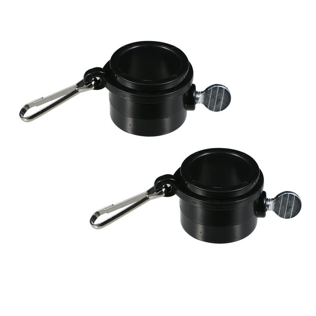 2pcs 1 Pouce Drapeau Attaches Drapeau Anneaux avec Clip Drapeau en Métal (Noir)