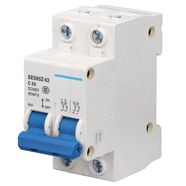 2P Circuit Breaker DC Miniature Circuit Breaker PV Air Circuit Breaker 6KA 400V For Solar PV System Panels Grid ABS