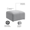 thumbnail image 3 of Pemberly Row Modular Lounge Ottoman With Coil Spring Seat in Fog Fabric, 3 of 8