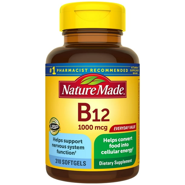 verdwijnen cowboy verzoek Nature Made Vitamin B12 1000 Mcg Softgels Supplement, 310 Count -  Walmart.com