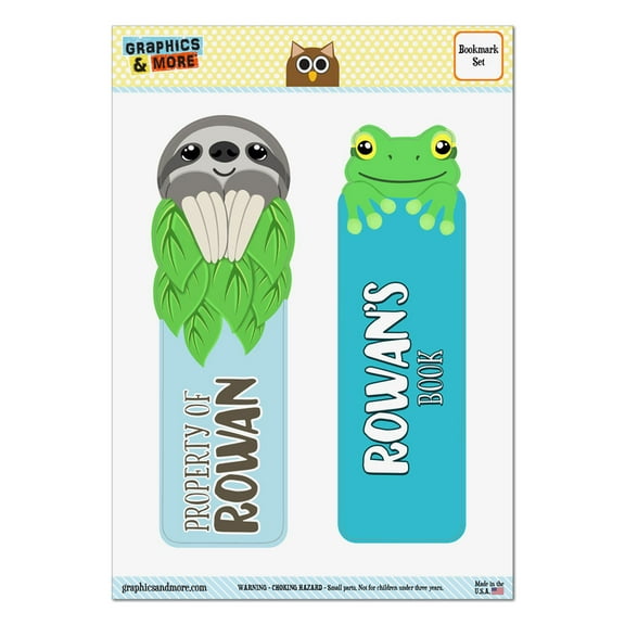 Colton Sloth and Frog Set of 2 Glossy Laminated Bookmarks