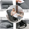thumbnail image 3 of hzlagm Glider Recliner Nursery Chair with Manual Adjustable Footrest Swivel Rocker Recliner for Small Spaces Living Room Bedroom RV - Dark Gray, 3 of 6