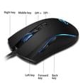 thumbnail image 4 of HXSJ HXSJ A869 Souris de Jeu Illuminée RGB avec 4 Réglages DPI Réglables jusqu'à 3200, Design Ergonomique pour le Confort, Filaire USB 2.0, Compatible avec Windows & Mac, Noir, 4 of 6