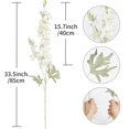 thumbnail image 4 of ICBOX 8 unidades de flores artificiales de delfinio blanco falsas de espuela de alondra, tallo de 33, 4 of 9