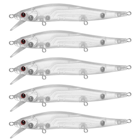 FREE FISHER Unpainted Jerkbait Fishing Lure Blanks with Eyes Blank Minnow Walleye Hard Lures Baits for Trout Bass Carp