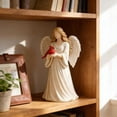 thumbnail image 6 of Handcrafted Cardinal & Angel Memorial Statues–A Symbol of Love Peace and Remembrance Angel Cardinal Figurines, Serene Ivory Figurine with Red Cardinal Accent Home Mantel Decor & Sympathy Gift, 6 of 6