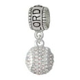 thumbnail image 1 of Delight Jewelry Silvertone Small Sparkle Clear AB Softball Lord Guide Me Charm Bead, 1 of 4