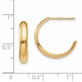 thumbnail image 2 of Beautiful 14k Polished 3.5mm J-Hoop Earrings, 2 of 2