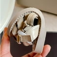 thumbnail image 6 of Cethrio Kids Girls Sandals, Princess Closed Toe School Low Heel Summer Shoes White Size 4 T, 6 of 7