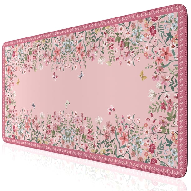 Alfombrilla de ratón iCasso Desk Mat rosa de 40 x 90 cm, antideslizante, grande