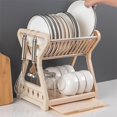thumbnail image 4 of Dish drawer Drying rack 2-tier bowl Plates Shelf basket, 4 of 6