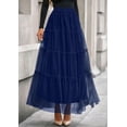 thumbnail image 2 of Falda PRETTYGARDEN de Tul para Mujer Cintura Alta Elástica Azul Marino, 2 of 8