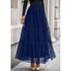 thumbnail image 2 of Falda PRETTYGARDEN de talle alto con volantes azul marino M, 2 of 8