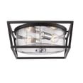 thumbnail image 4 of Golden Lighting Mercer 2-Light Flush Mount in Matte Black with Seeded Glass, 4 of 4