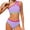 Purple, variant on Girls One Shoulder Two Piece Swimsuit – Color Block Bikini with Chest Padding & Cutout Back, Youth Swimwear for Ages 7-16 Years(Black,10Y)