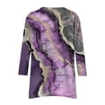 thumbnail image 5 of CYMMPU Tunic Tops 3/4 Sleeve Summer Trendy Shirts Blouses for Women Dressy Casual Round Neck Spring Tops Floral Pattern Loose Fit Flare Hem Hide Belly Tops to Wear with Leggings T-Shirts Purple L, 5 of 6