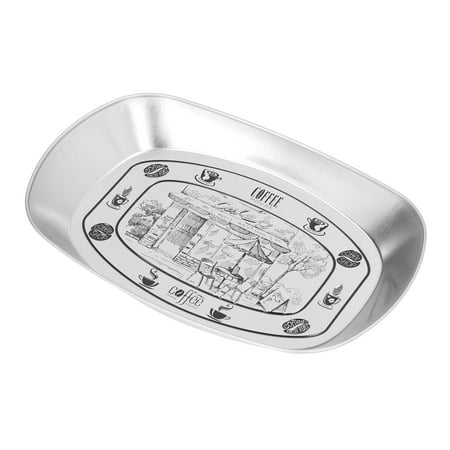 

Tinplate Food Serving Tray Outdoor Portable Dinner Plate For Picnics Coffee House