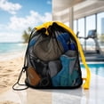 thumbnail image 5 of Large Breathable Mesh Drawstring Beach Bag Sandproof Pool Toy Storage Tote with Shoulder Strap Portable Swim Wet Clothes Shells Carrier, 5 of 7