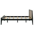 thumbnail image 4 of Plank+Beam Solid Wood Scandinavian Queen Bed Frame with Headboard, Platform Bed for Adults, Black/Blonde, 4 of 8