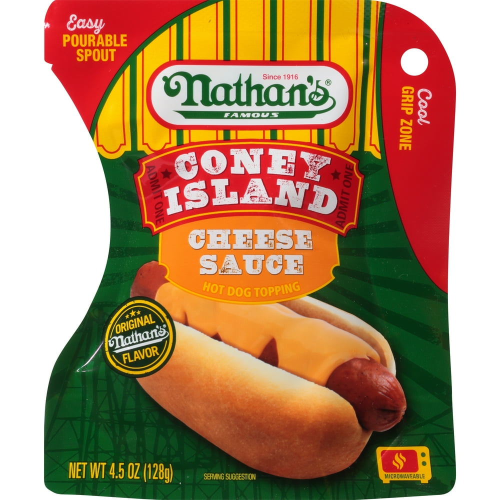 Nathan's Original Coney Island Cheese Sauce Hot Dog Topping, 4.5 ounce