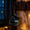 thumbnail image 6 of 1 Pc Halloween Forest Animal Pumpkin Ornaments Cozy Forest Woodland Christmas Ornaments for Christmas Tree Pumpkin Animal Decor 2D Acrylic Hanging Ornament for Home Decor, 3.14 Inch, Black Cat, 6 of 7