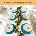 thumbnail image 5 of Ombre Teal Waves Round 13 Inch Placemats Set of 4, Abstract Art Gradient Modern HeatResistant Non Slip Place Mats for Dining Table, Wipeable Braided Kitchen Table Mats for Housewarming, 5 of 9