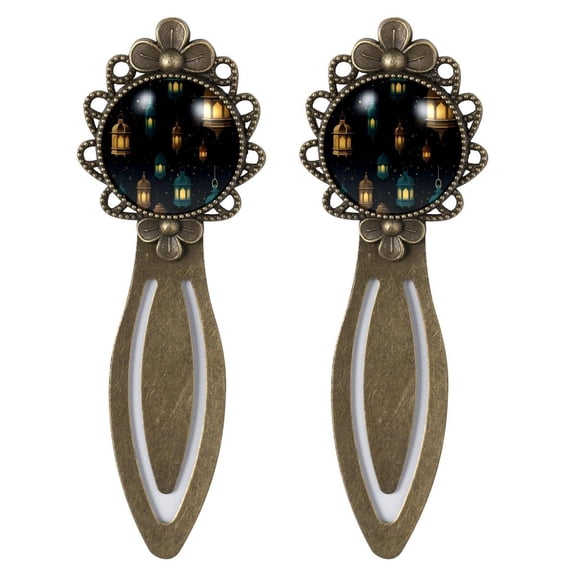 Ramadan lanterns Elegant Vintage Copper-Colored Lace Bookmarks Set - Ideal Reading Accessories for Book Lovers