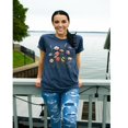 thumbnail image 2 of Autumn Wildflower T Shirt Cute Flower Graphic Loose Tees Crew Neck Short Sleeve Casual Tops (Navy-2X-Large), 2 of 5