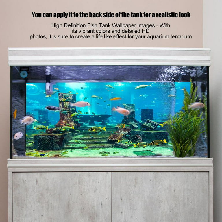 LAFGUR Fish Tank Wall Decorations, Fish Tank Poster,PVC Coral Aquarium  Background Underwater Poster Fish Tank Wall Decorations Sticker 
