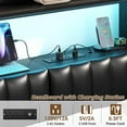 thumbnail image 5 of Aheaplus King Headboard with Drawer Storage and RGB LED Light, King Size Upholstered Headboard with Charging Station and Bookcase, for Bedroom/Dorm Room/Guest Room, Black, 5 of 7