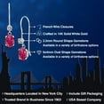 thumbnail image 2 of Gem Stone King 14K White Gold Red Created Ruby and White Diamond French Wire Dangle Earrings for Women (1.13 Cttw, Gemstone July Birthstone, Oval 6X4MM and Round 2.5MM), 2 of 6