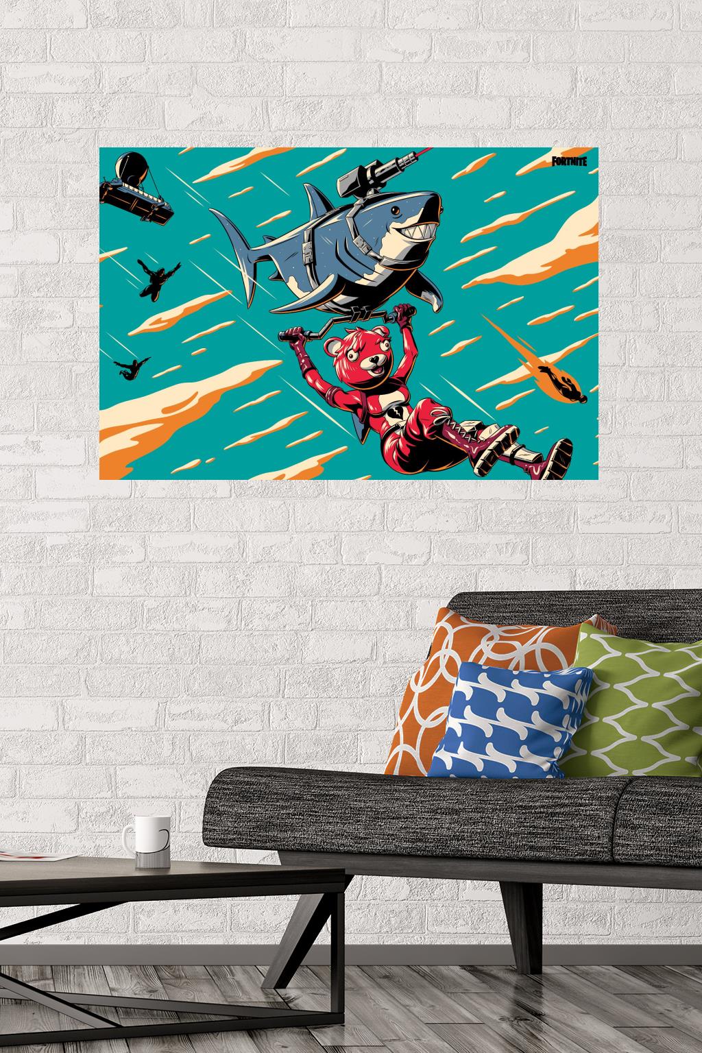 Fortnite - Lazershark Loading Screen Wall Poster, 22.375" x 34"