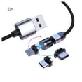 thumbnail image 1 of Cable de datos Cabezales de succión Línea de cargador USB Cable de carga rápida para teléfono móvil con rotación 3 en 1, Plateado, 2 m Advancent EL001603-02, 1 of 2
