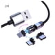thumbnail image 2 of Matsuzay Cable de succión magnética para USB Carga rápida Cabeza redonda Opcional 3 EN 1 Enchufe para Android Electrónica plata 2M, 2 of 6