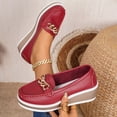 thumbnail image 3 of Women's Wedge Loafers Casual Comfortable Orthopedic Platform Sneakers Business Non Slip Walking Fashion Retro Slip on Work Shoes Red Size 9.5, 3 of 5