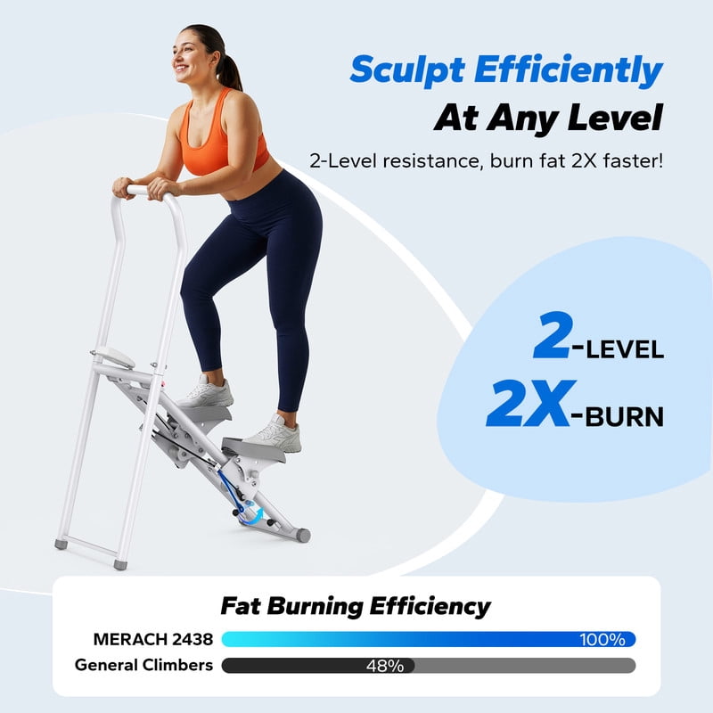 MERACH Stair Stepper Machine - Compact Foldable Vertical Climber, Full-Body Workout & Cardio Fitness Equipment for Home Gym