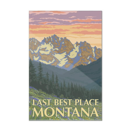 Montana - Last Best Place - Spring Flowers - Lantern Press Artwork (8x12 Acrylic Wall Art Gallery (Best Place To Order Flowers From)