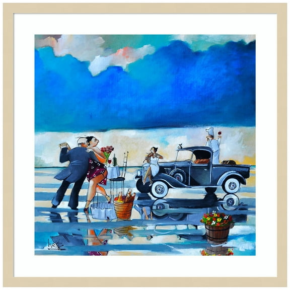 Amanti Art Date Night One Wood Framed Wall Art Print