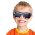 thumbnail image 5 of grinderPUNCH Kids American Flag Sunglasses USA Blue Stars and Stripes Retro Design 80's AGE 4-12, 5 of 7