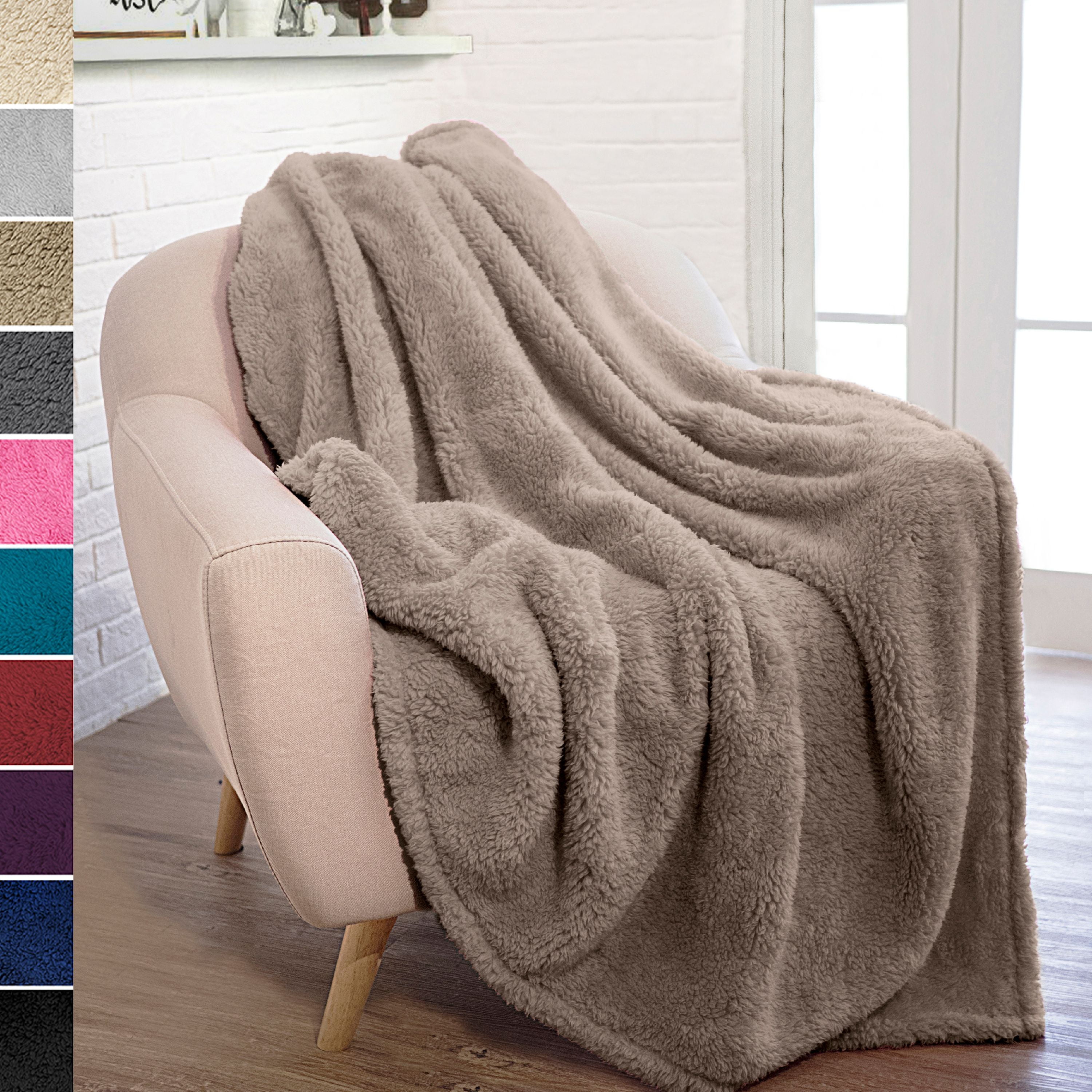 Details about   Ultra Soft Cozy Sherpa Throw Blanket Light Weight Warm Decorative Throw Blanket 