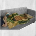 thumbnail image 6 of Garden Soft Flannel Fleece Throw Blanket, Still Life Photo of Old House's Interior Floral Planrs and Door, Cozy Plush for Indoor and Outdoor Use, 50" x 60", Pale Orange Fern Green, by Ambesonne, 6 of 6