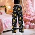 thumbnail image 2 of XIAOCHA Womens Pants Snowflake Christmas Tree Prints Loose Fit Sweatpants Elastic High Waisted Straight Leg Pants Holiday Wear, 2 of 6