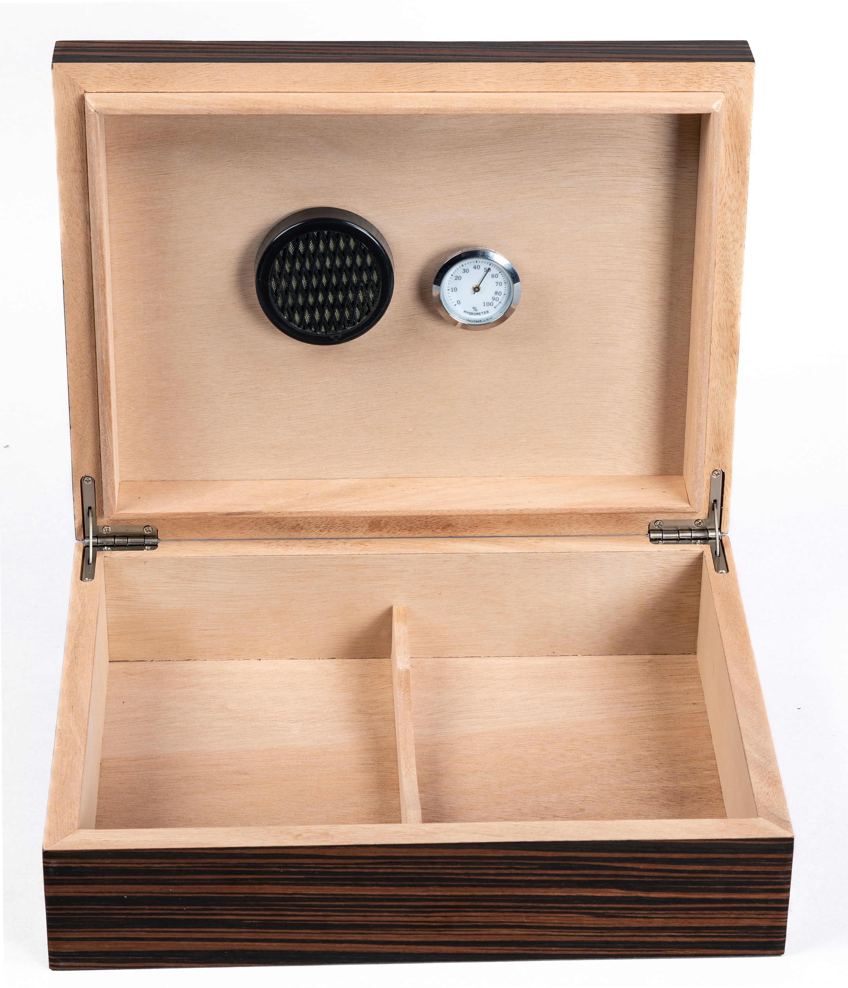 Vizcaya Low Profile Desktop Cigar Humidor - Exotic Ebony Finish - Capacity: 25 to 50