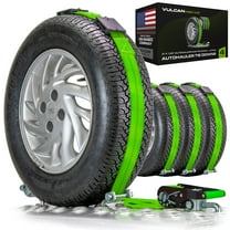 VULCAN Car Tie Down - Rolling Idler 3-Cleat - 120 inch - 4 Pack - High-Viz - 3300 Lbs SWL